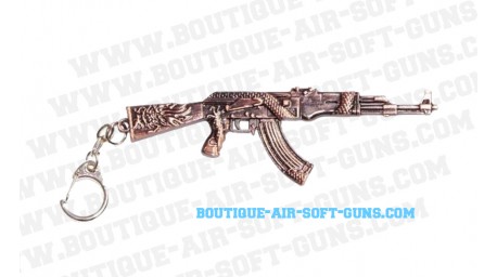 Porte-clé Kalashnikov AK47 métal avec motif dragon