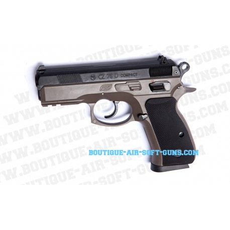 Réplique airsoft pistolet CZ 75D compact dual-tone FDE